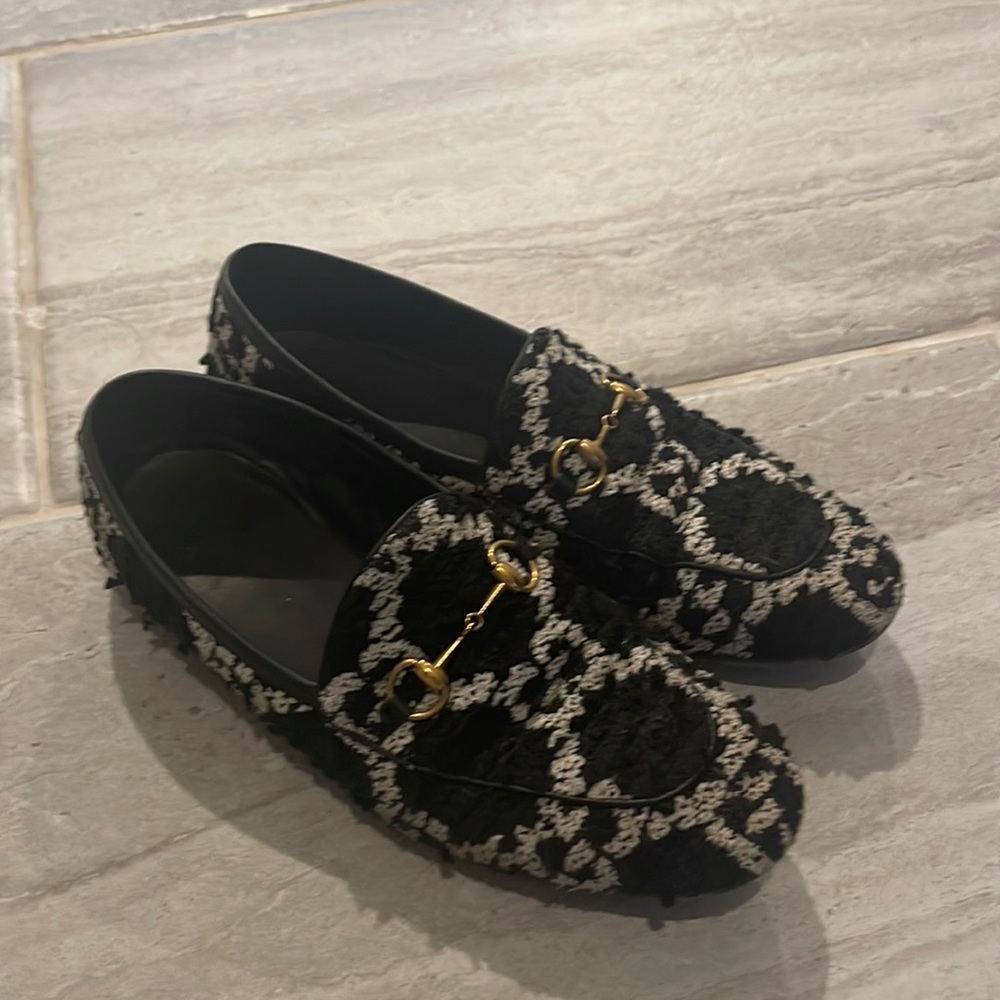 Gucci tweed loafers